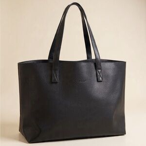 Bella Russo Black Pebbled Vegan Leather Large Tote Bag - NWT